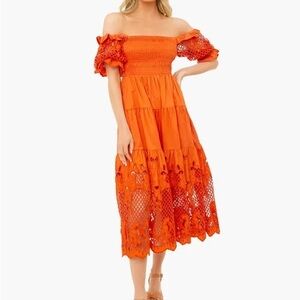 Self Portrait lattice Midi Dress